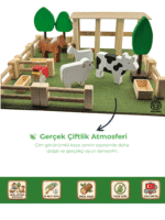 Ahşap Çiftlik Oyun Seti | Montessori Eğitici Ahşap Oyuncak - Görsel 2