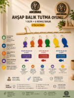 Renkli Ahşap Balık Tutma Oyunu (7 Parça) - Görsel 5