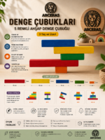 Ahşap Renkli Denge Çubukları + 10 Örnek Kart (Başlangıç Seti) - Görsel 6