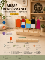 Doğal Ahşap Dondurma ve Sunum Seti - Görsel 3