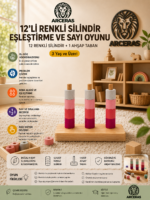 Eğitici 12'li Ahşap Silindir Dizme - Görsel 12