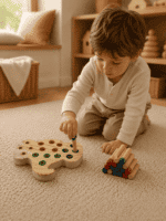 Renkli Ahşap Çubuk Tak-Çıkar Bebek Fil - Görsel 3