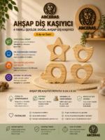 Doğal Ahşap Fil Figürlü Diş Kaşıyıcı - Görsel 3