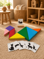 Renkli Ahşap Tangram Zeka Oyunu - Görsel 11