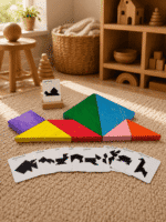 Renkli Ahşap Tangram Zeka Oyunu - Görsel 12