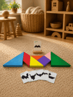 Renkli Ahşap Tangram Zeka Oyunu - Görsel 14