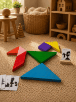 Renkli Ahşap Tangram Zeka Oyunu - Görsel 15