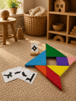 Renkli Ahşap Tangram Zeka Oyunu - Görsel 16