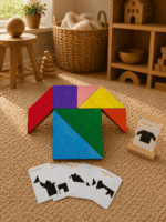 Renkli Ahşap Tangram Zeka Oyunu - Görsel 17