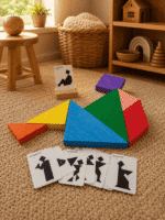 Renkli Ahşap Tangram Zeka Oyunu - Görsel 18