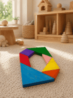 Renkli Ahşap Tangram Zeka Oyunu - Görsel 5