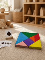 Renkli Ahşap Tangram Zeka Oyunu - Görsel 6