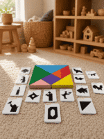 Renkli Ahşap Tangram Zeka Oyunu - Görsel 7
