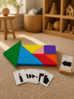 Renkli Ahşap Tangram Zeka Oyunu - Görsel 9