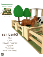 Ahşap Çiftlik Oyun Seti | Montessori Eğitici Ahşap Oyuncak - Görsel 4